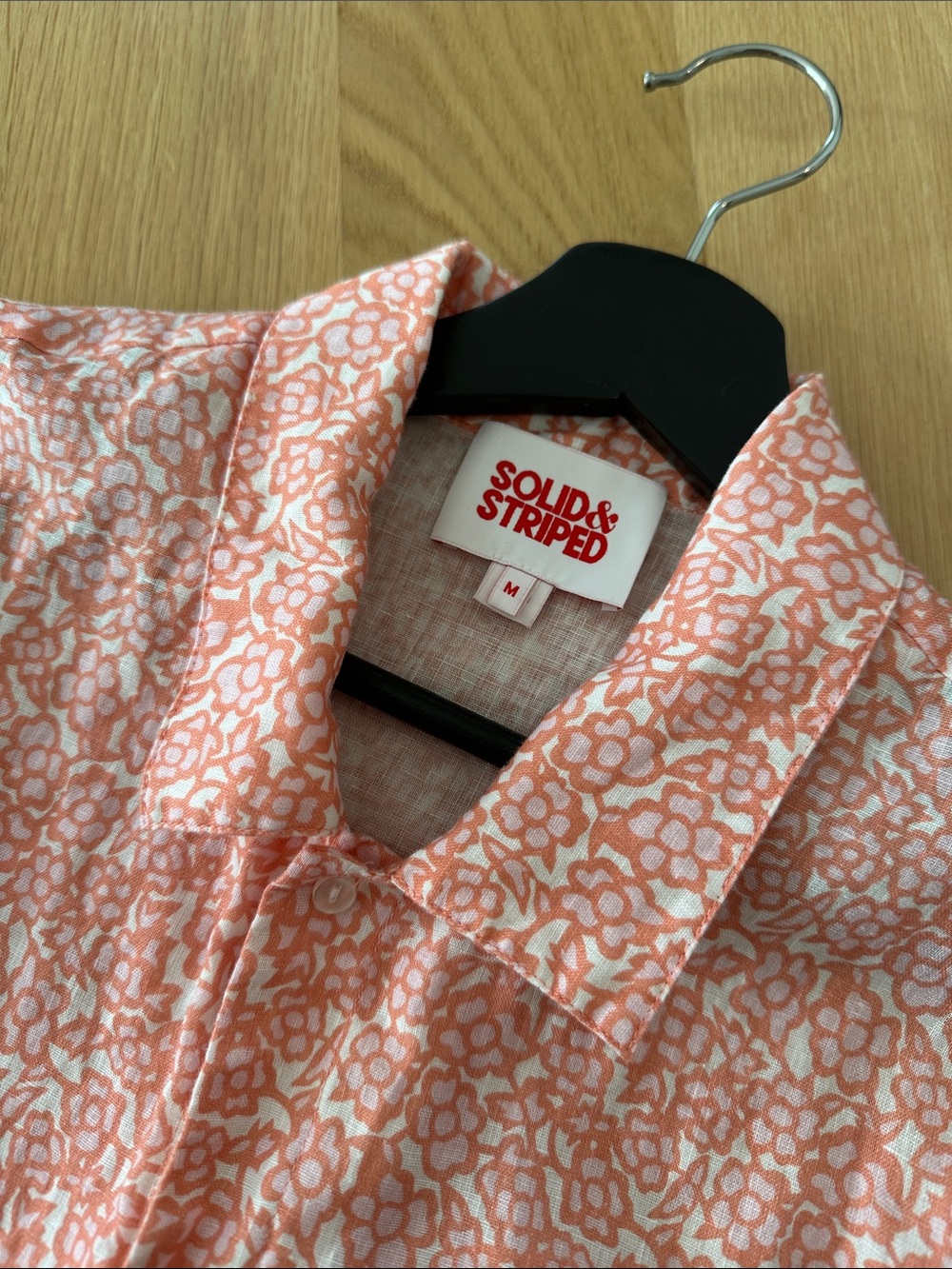 SOLID & STRIPED Pink Patterned Short-Sleeve Button-Down Shirt